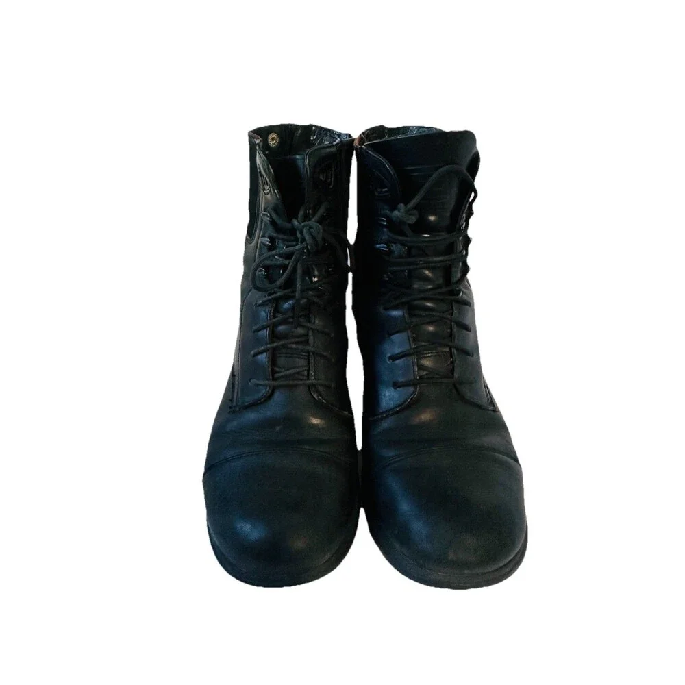 Ariat Boots Womens 8.5 B Black Heritage IV Paddock Ridding Boots Combat Leather - Picture 5 of 16